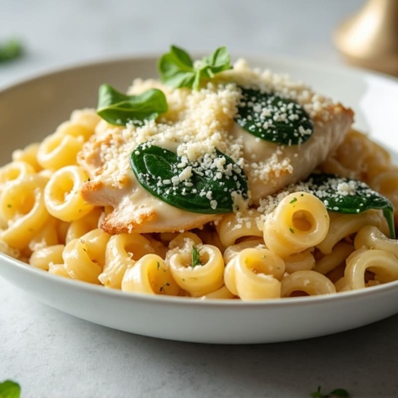 Healthy Creamy Chicken Alfredo Pasta