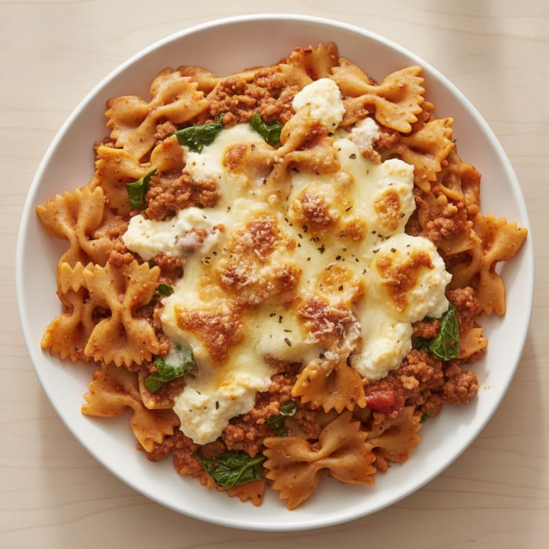 Cheesy Beef Lasagna Bake