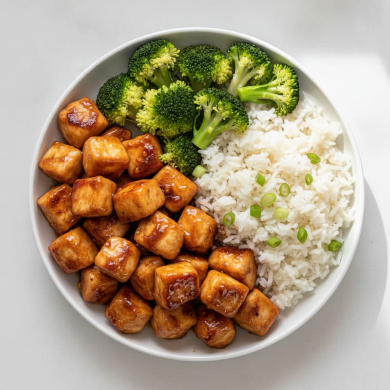 Bourbon Chicken with Savory Rice