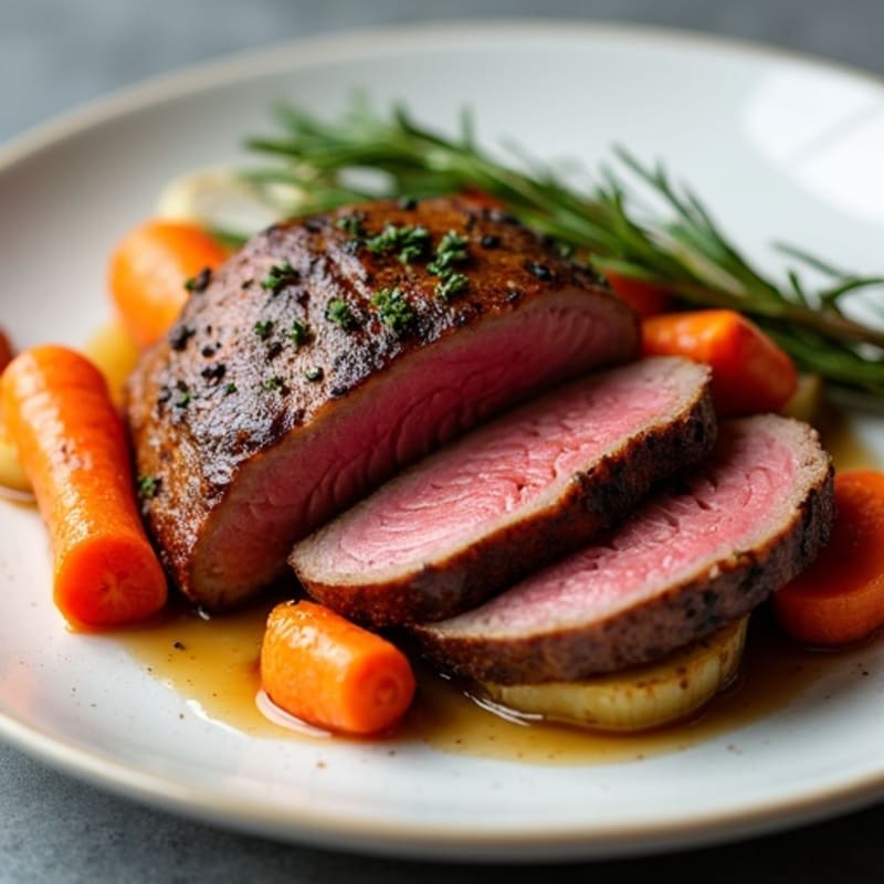 Herb-Roasted Venison Loin with Roasted Root Vegetables