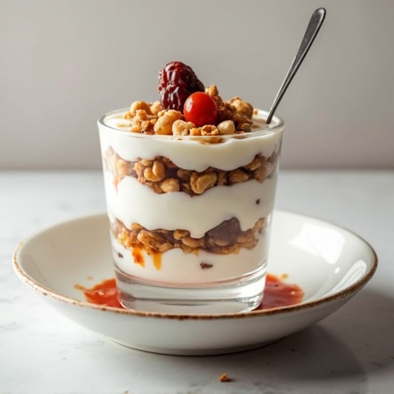 Creamy Greek Yogurt Parfait with Roasted Peanuts and Dates