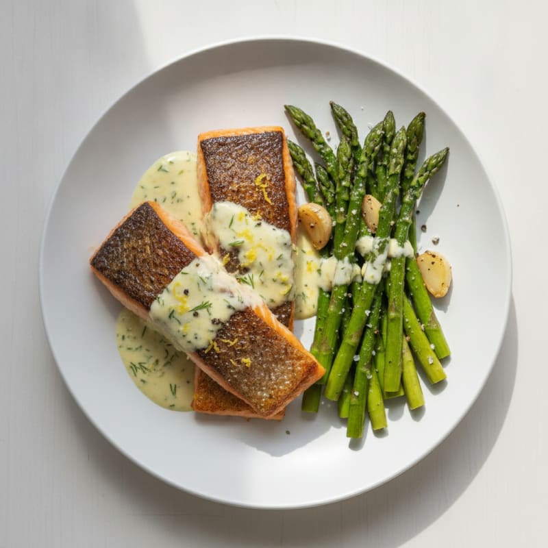 Pan-Seared Salmon with Lemon-Dill Sauce