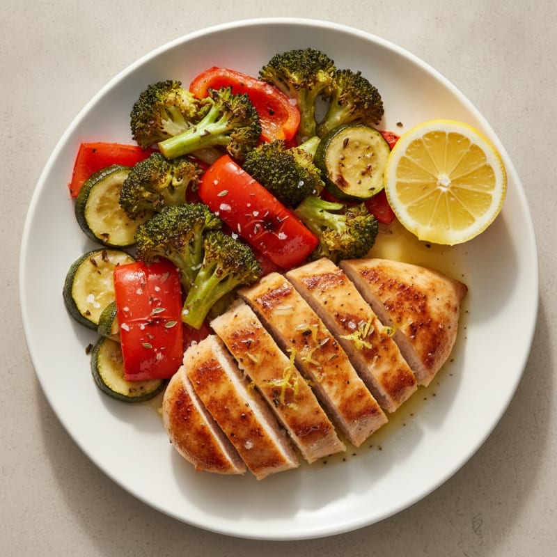 Pan-Seared Chicken with Roasted Vegetables