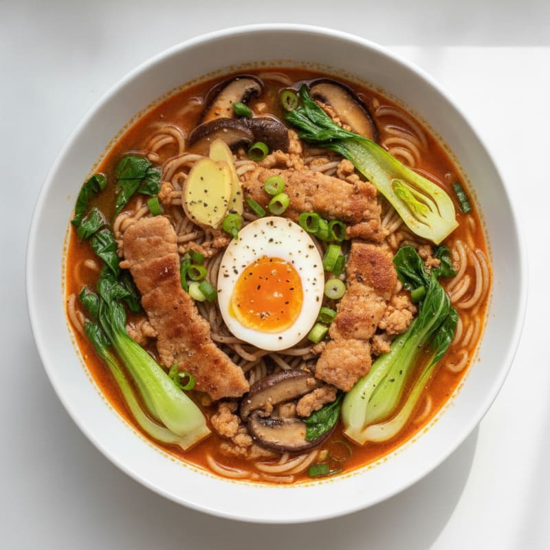 Sriracha Pork Ramen with Jammy Egg