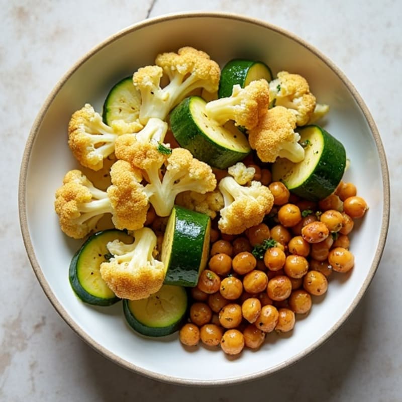 Herb-Roasted Cauliflower and Zucchini Bowl