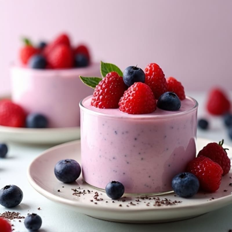 Silky Greek Yogurt Protein Mousse with Mixed Berries