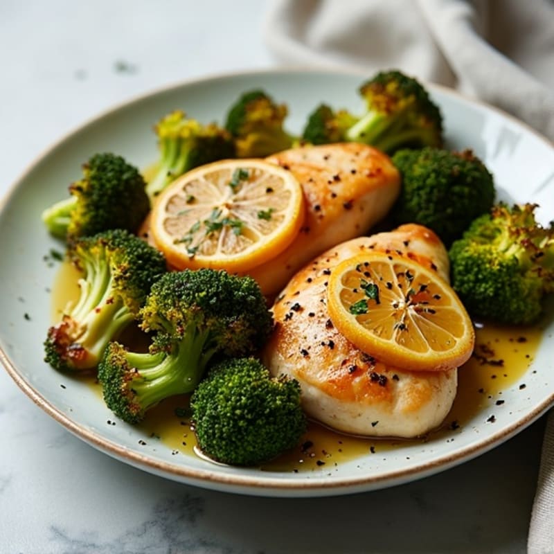 Sheet Pan Lemon Garlic Chicken with Crispy Roasted Broccoli