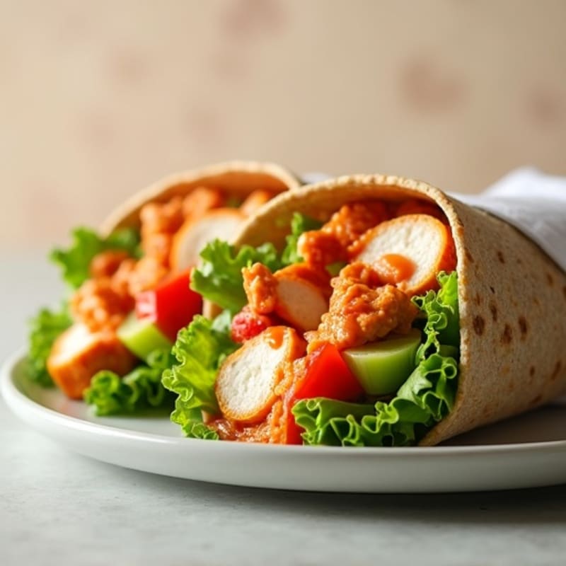 Healthy Creamy Buffalo Chicken Wrap
