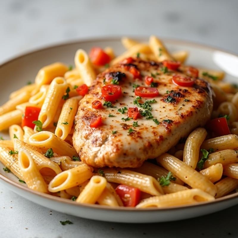 Creamy Spicy Blackened Chicken Pasta