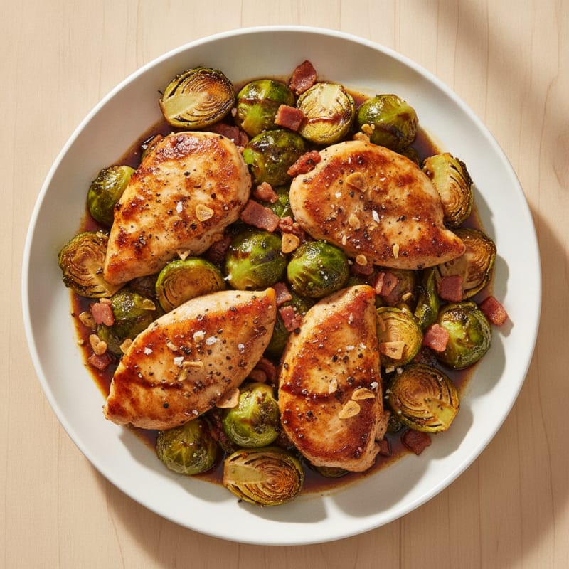 Balsamic-Glazed Brussels Sprouts with Pancetta