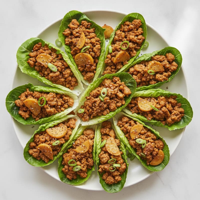 Savory Ground Turkey Lettuce Wraps