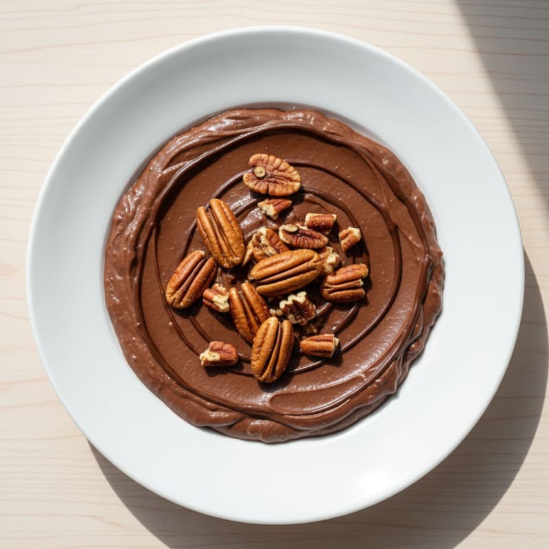 Silky Chocolate Protein Pudding with Toasted Pecans