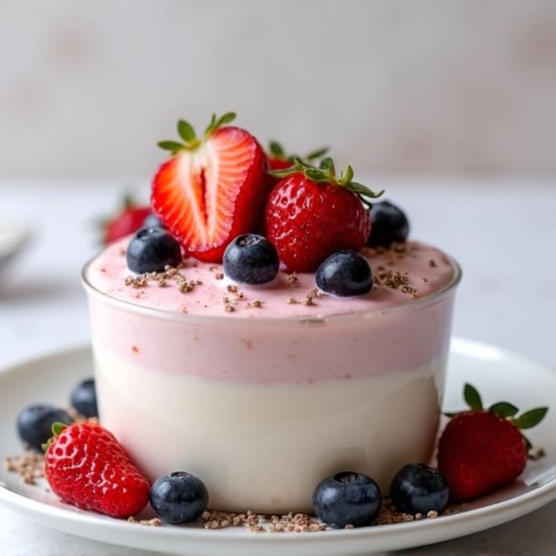 Silky Greek Yogurt Protein Mousse with Mixed Berries