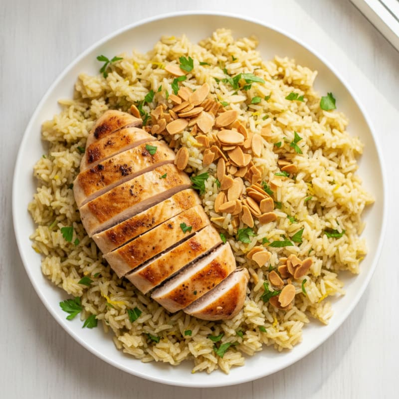 Lemon Herb Rice Pilaf with Toasted Almonds