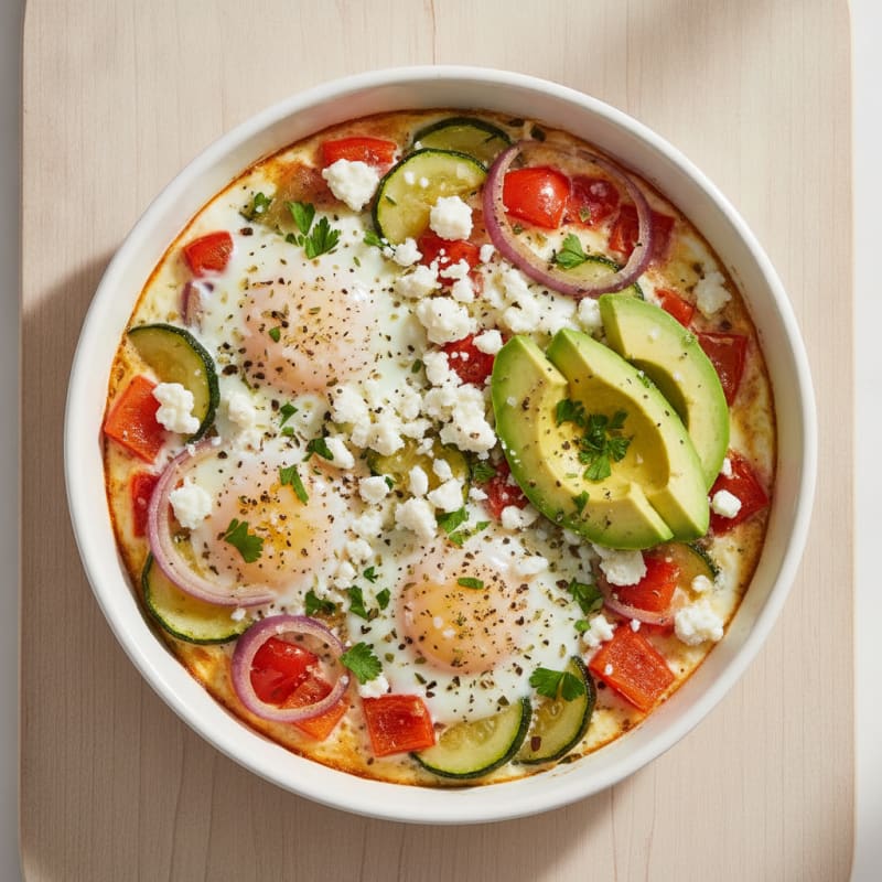 Baked Eggs with Roasted Vegetables