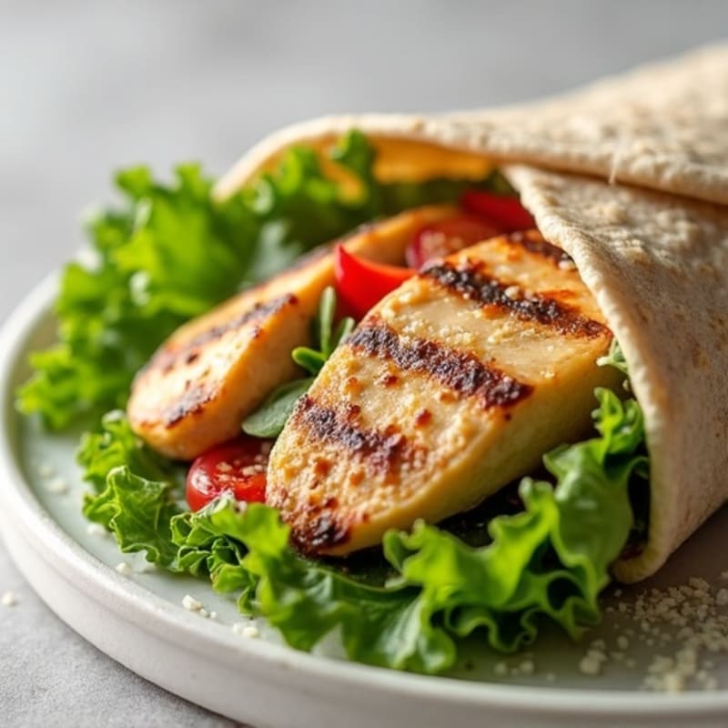 Grilled Chicken Caesar Wrap with Crunchy Romaine