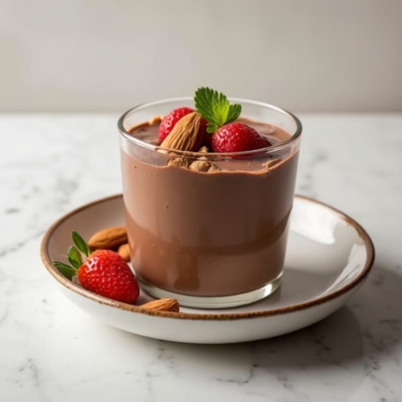 Silky Chocolate Protein Pudding with Almonds