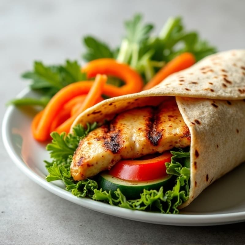 Herb-Grilled Chicken and Crunchy Veggie Wraps