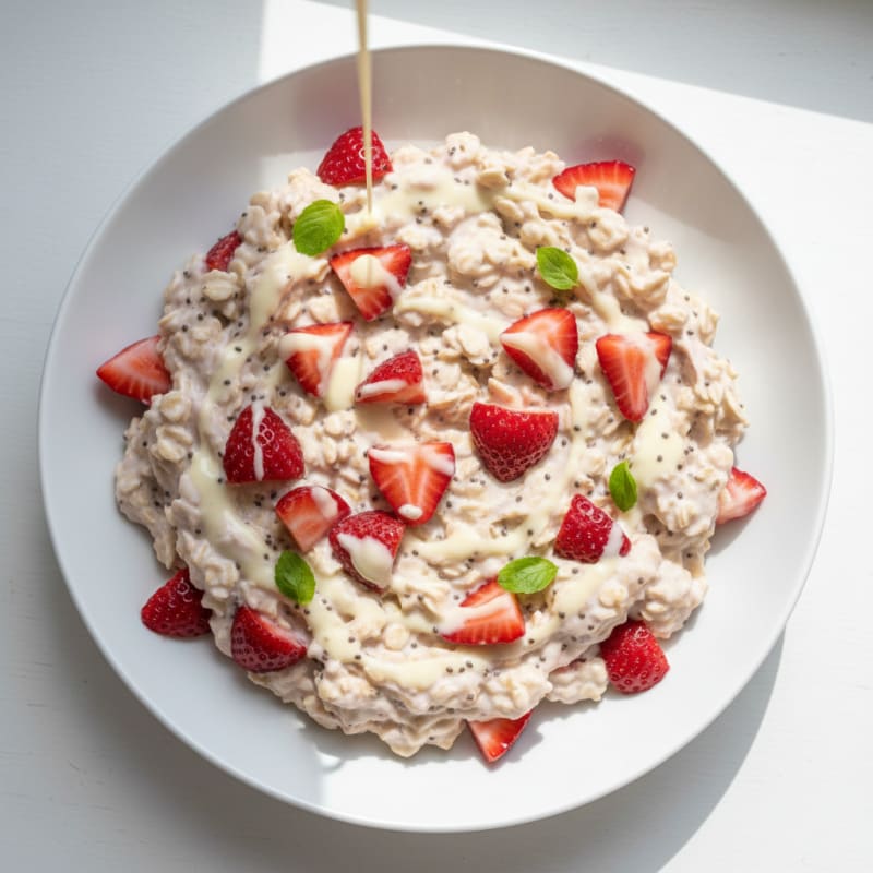 Creamy Strawberry Shortcake Overnight Oats