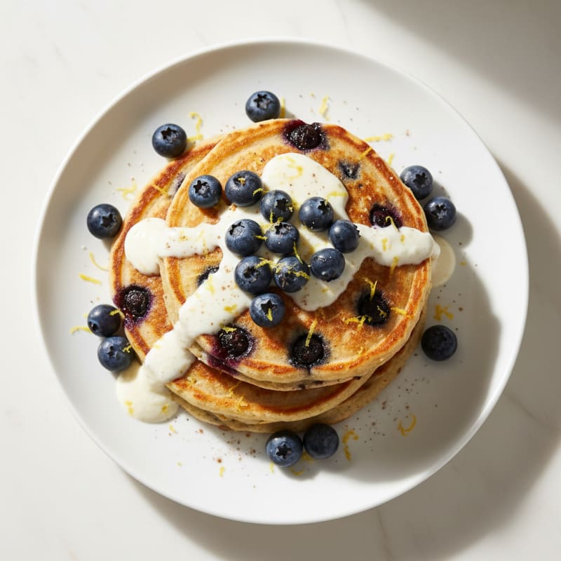 Blueberry Ricotta Pancakes with Lemon Zest
