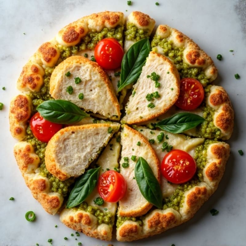 Cauliflower Crust Chicken Pesto Pizza
