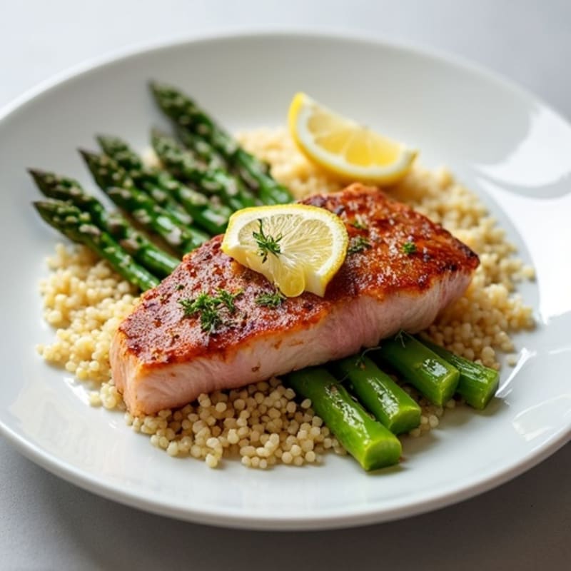 Seared Tuna Steak with Roasted Asparagus