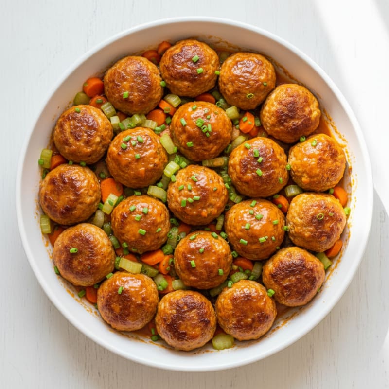 Zesty Buffalo Chicken Meatball Skillet
