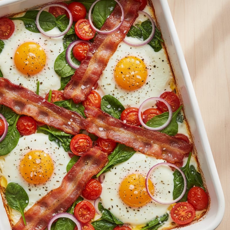 Sheet Pan Eggs and Bacon Bake