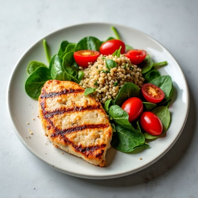 Grilled Turkey Breast with Spinach and Quinoa Salad