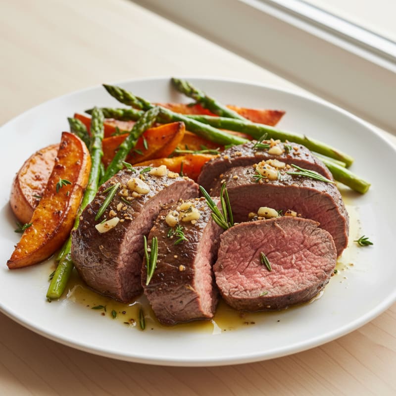 Garlic Herb Roasted Beef Tenderloin