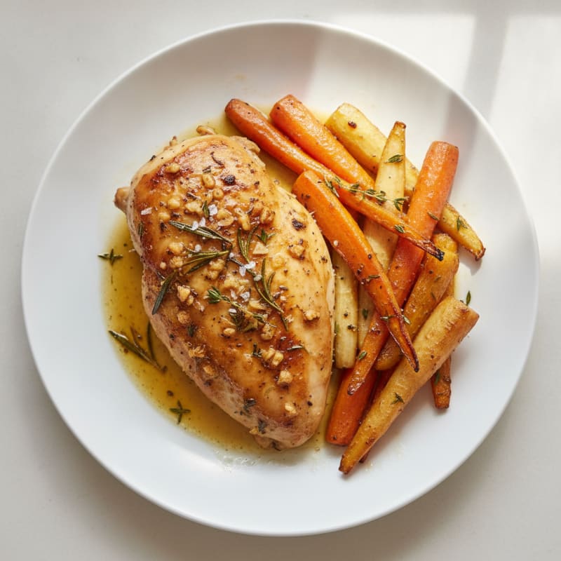 Garlic Herb Roasted Chicken with Root Vegetables