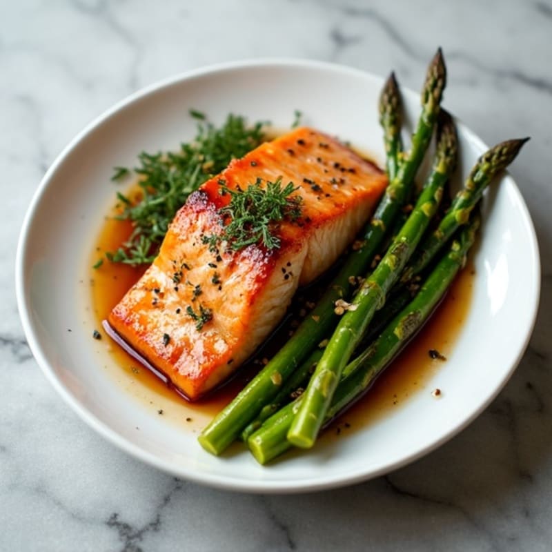Baked Teriyaki Salmon with Roasted Asparagus
