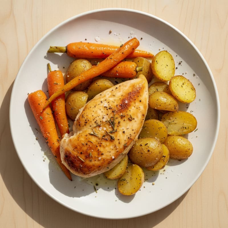Herb-Roasted Chicken with Roasted Vegetables