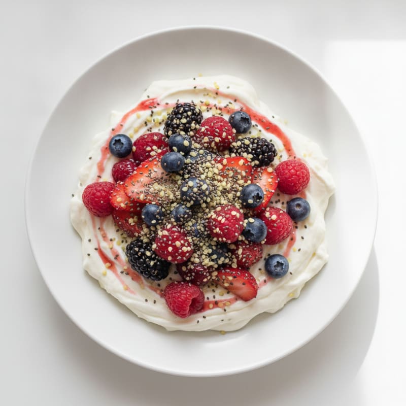 Creamy Greek Yogurt Protein Pudding with Berries