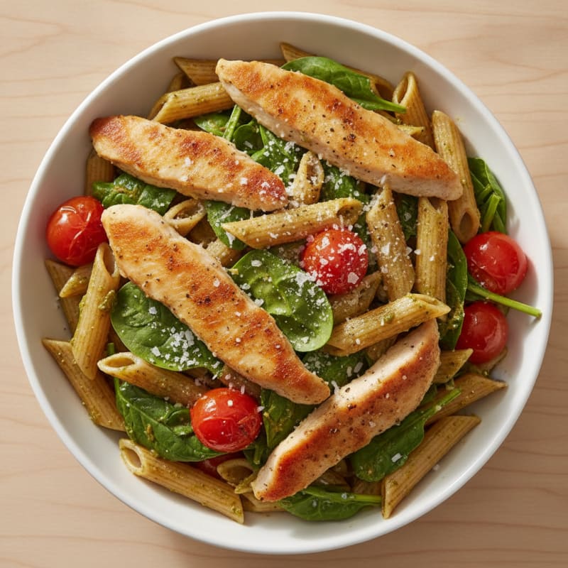 Pesto Chicken and Tomato Pasta