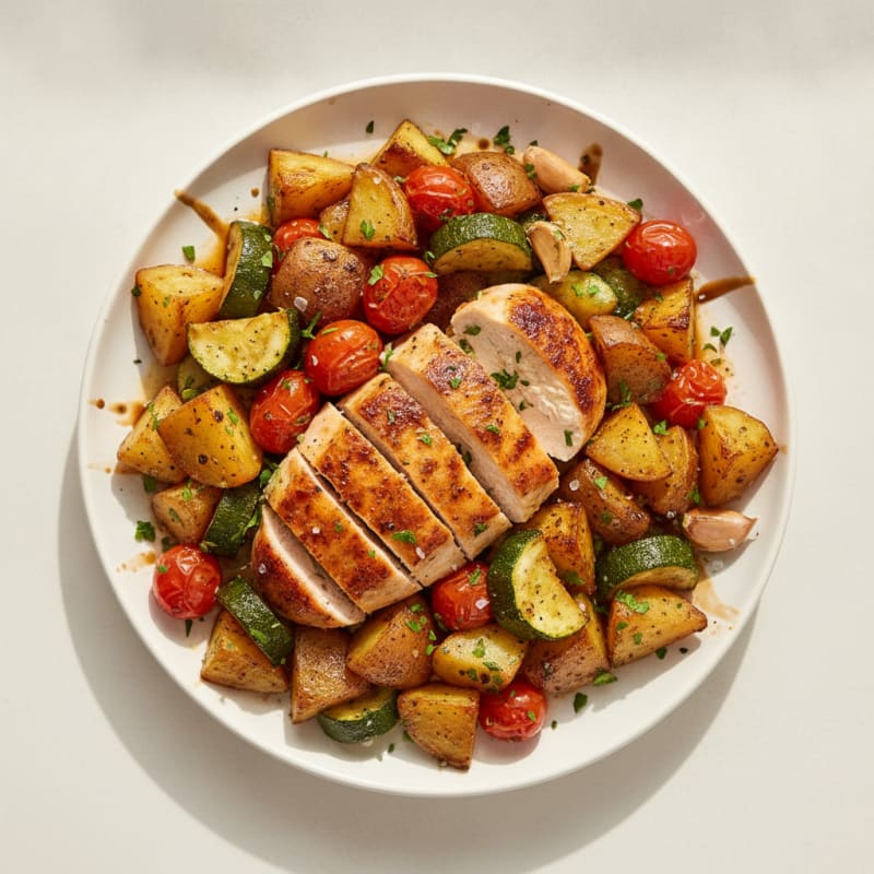 Balsamic Chicken with Roasted Vegetables
