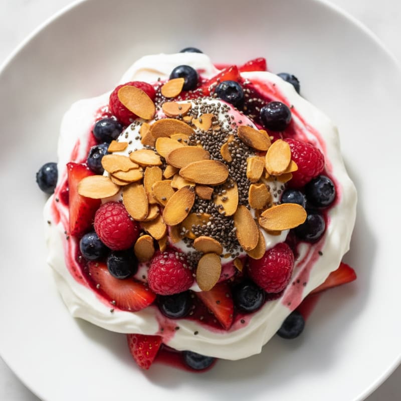 Greek Yogurt Protein Parfait with Mixed Berries