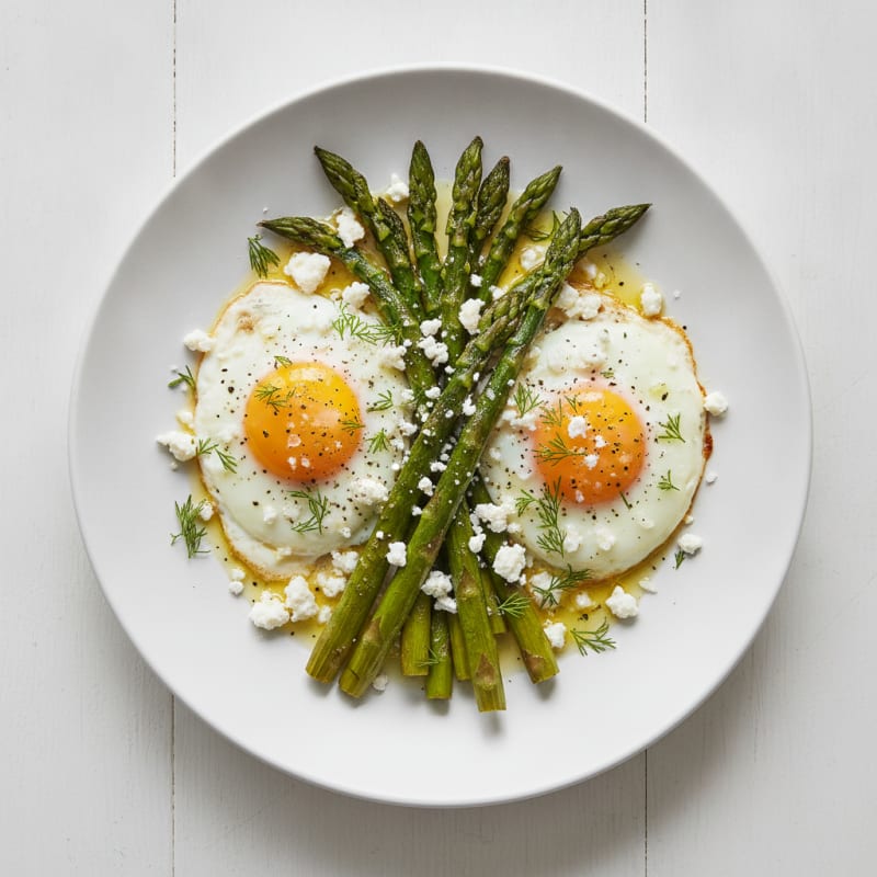 Baked Eggs with Roasted Asparagus