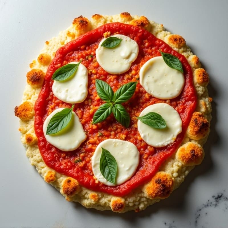 Crispy Cauliflower Crust Pizza with Fresh Mozzarella