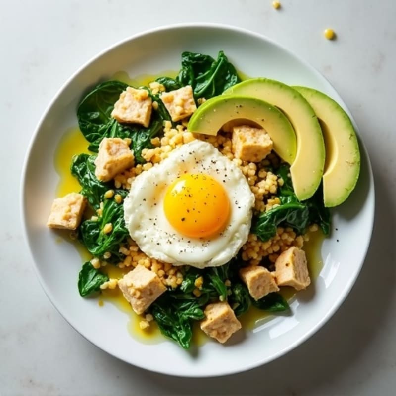 Egg White Scramble with Spinach and Turkey Breast