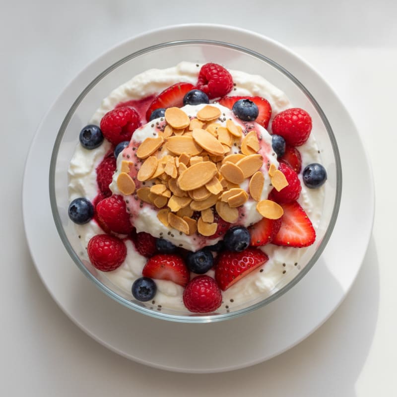 Greek Yogurt Protein Parfait with Mixed Berries