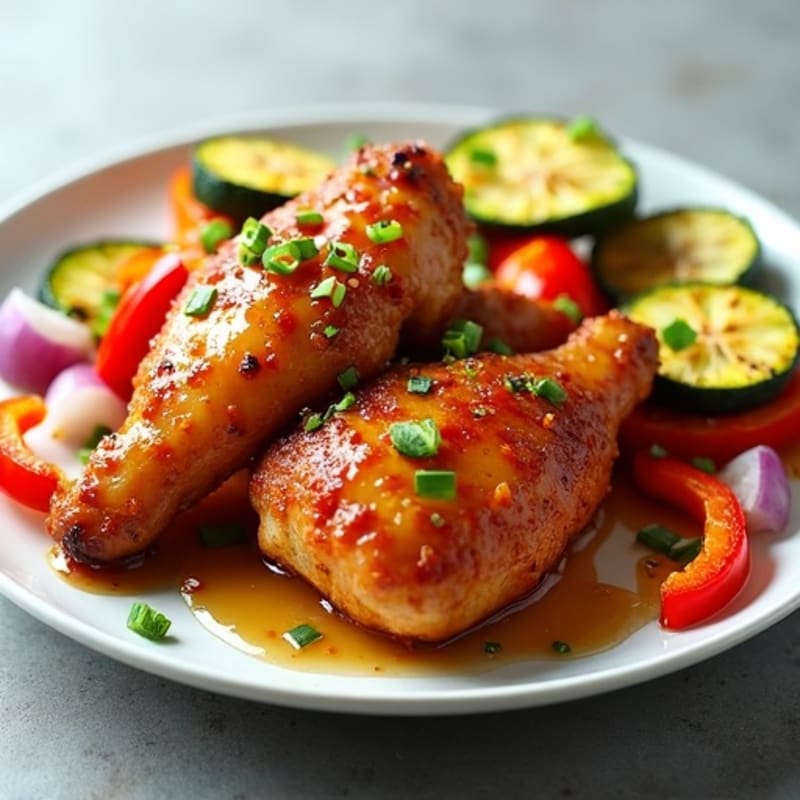 Crispy Sweet and Sour Chicken with Roasted Vegetables