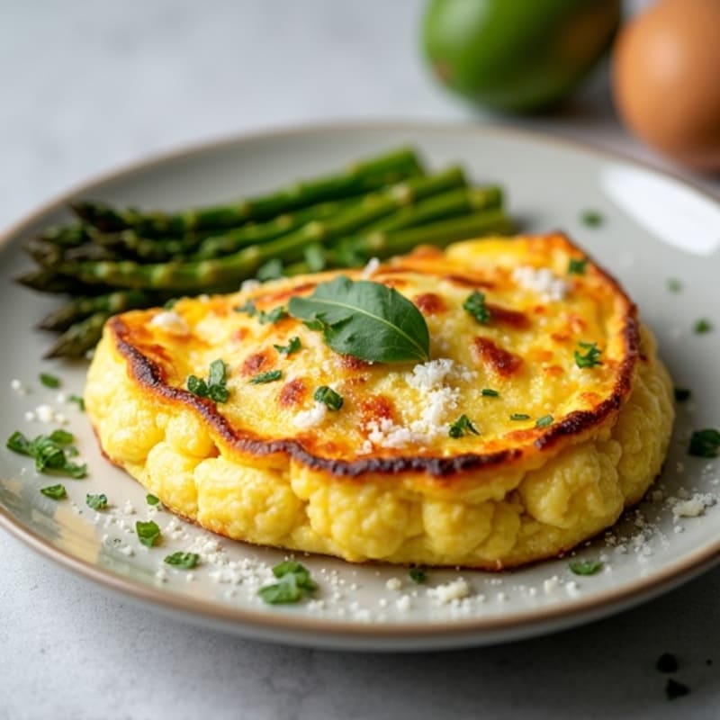 Fluffy Parmesan Egg Frittata with Roasted Asparagus