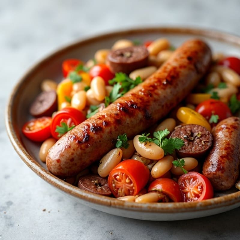 Hearty Beef Sausage and Mixed Bean Skillet