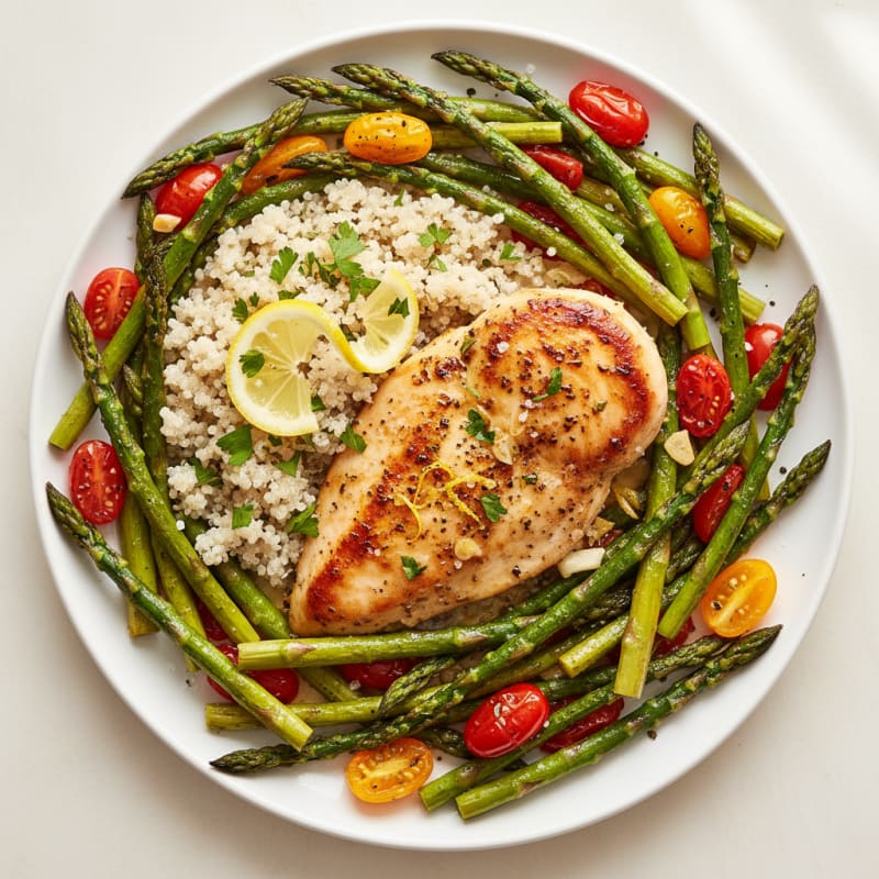 Zesty Lemon Herb Chicken with Roasted Asparagus