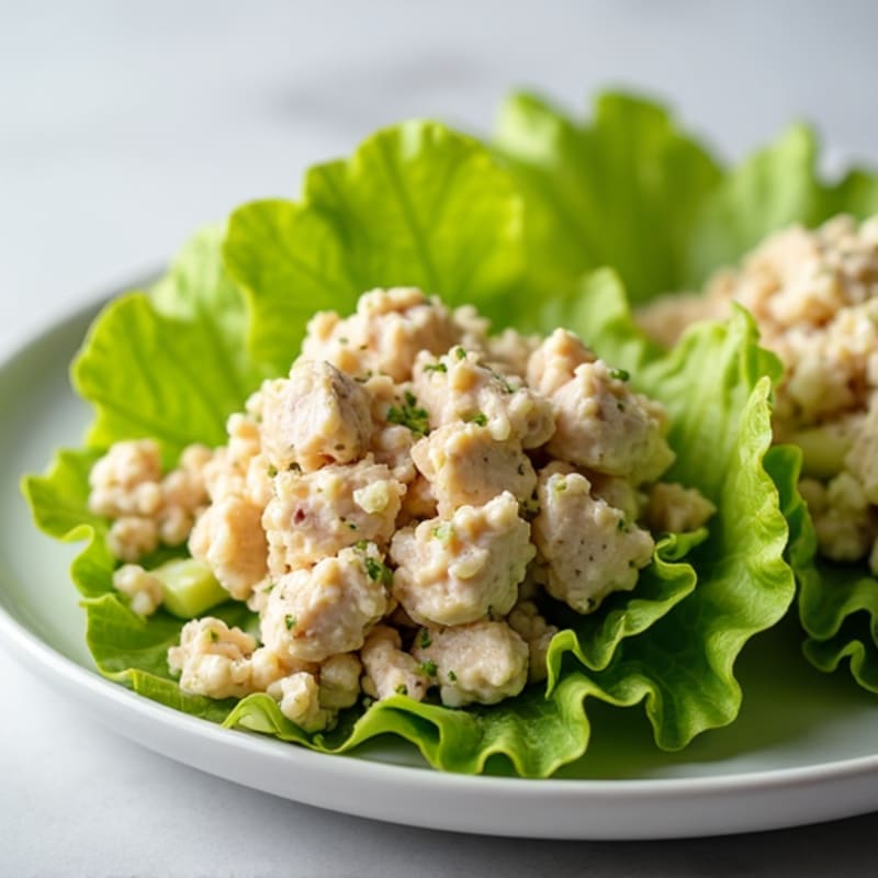 Tuna Salad Lettuce Wraps with Crunchy Celery