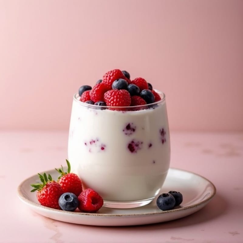 Greek Yogurt Protein Mousse with Mixed Berries