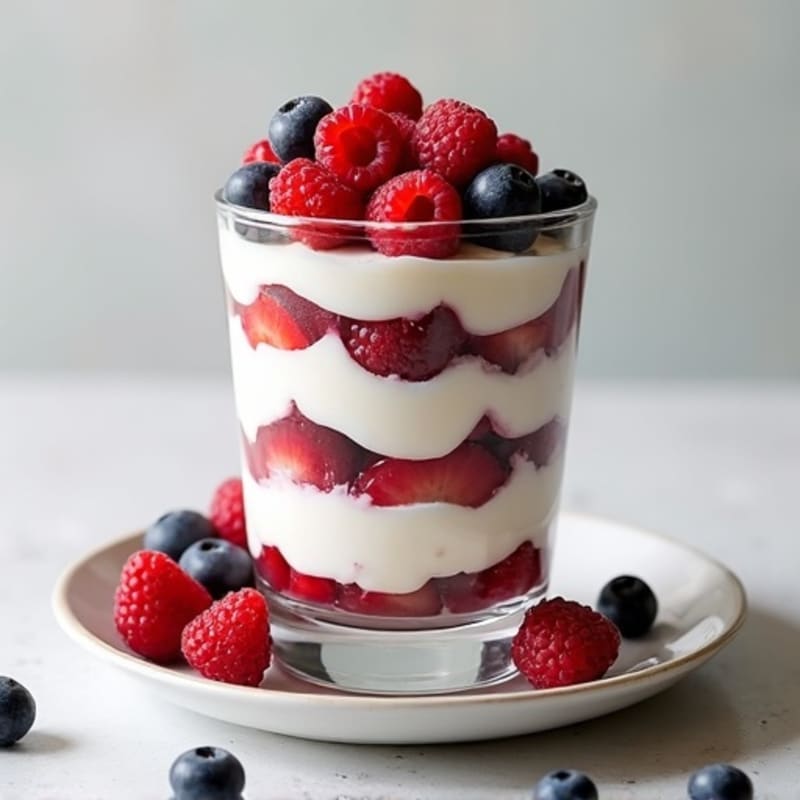 Greek Yogurt Protein Parfait with Mixed Berries