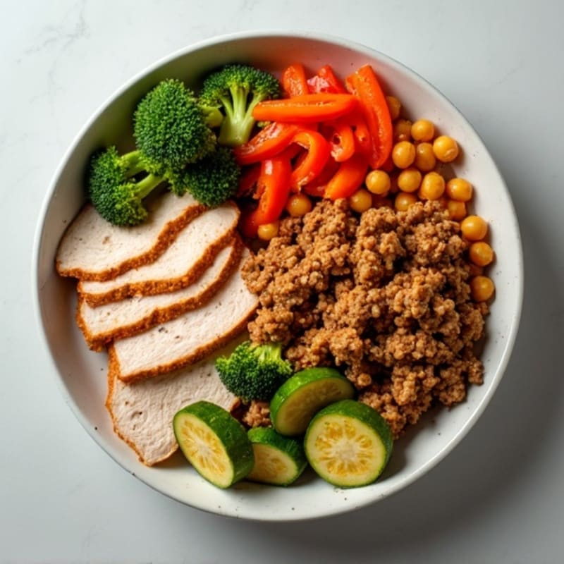 Savory Ground Turkey and Roasted Vegetable Power Bowl
