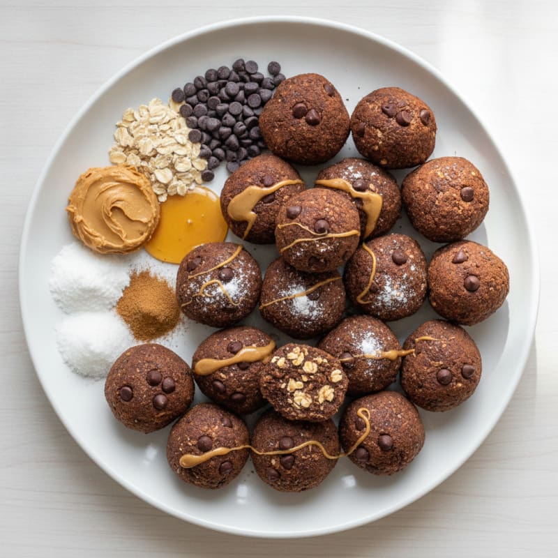 No-Bake Chocolate Peanut Butter Protein Balls